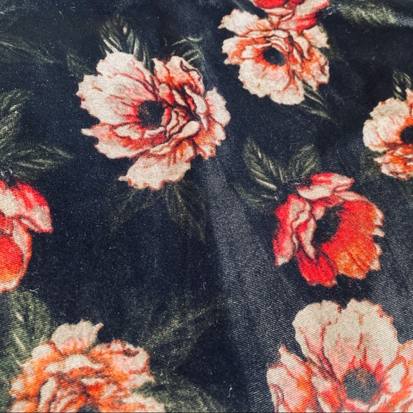 Torrid Velvet Off Shoulder Floral Bell Sleeve Top - Picture 9 of 10